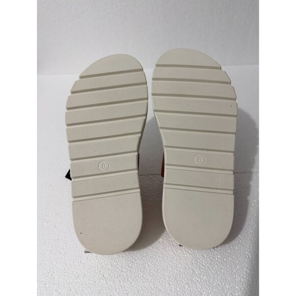 Madden NYC Womens Platform Sandals Brown Faux Leather Double Strap Adjustable Bu - Picture 5 of 12